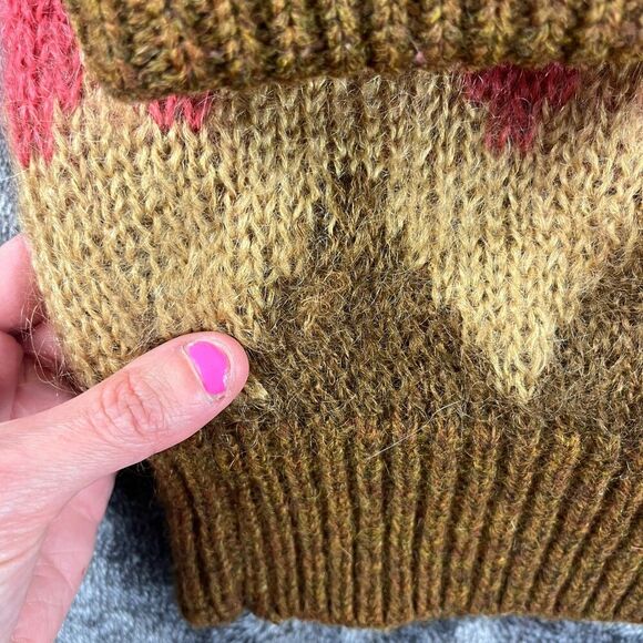 Vtg Susan Bristol Knitted Mohair Wool Cardigan Sweater Chevron Lined Colorful L - Picture 8 of 9